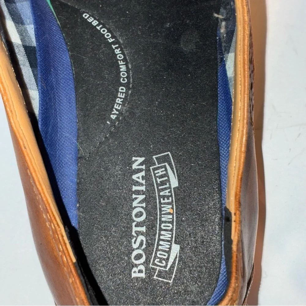 Bostonian Commonwealth Derby Oxford Lace up Shoes Tan Burnished Leather 10.5